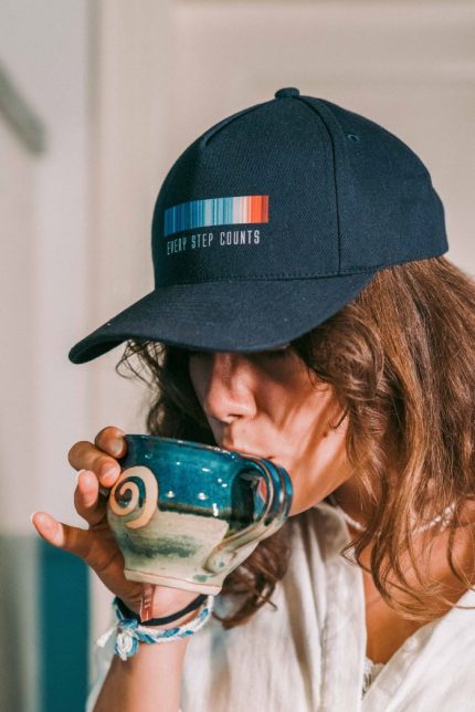 Marine Blue Cap with Climate Stripes
